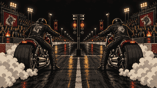Duas Harleys na linha de largada